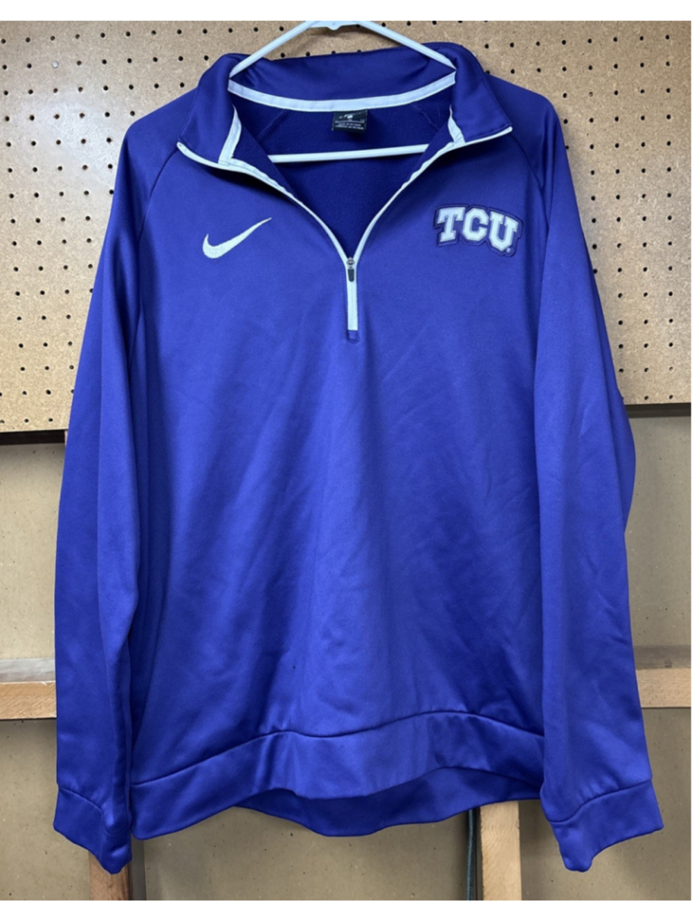 TCU Horned Frogs Nike Dri-Fit 1/4 Zip Pullover Sweatshirt Adult Size XL Purple